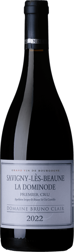 En glasflaska med Château de Villeneuve Le Grand Clos 2019, ett rött vin från Bourgogne i Frankrike
