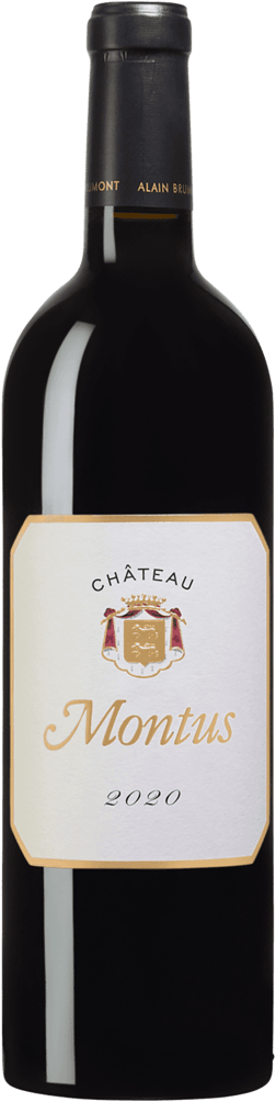 En glasflaska med Alain Brumont Château Montus 2020, ett rött vin från Frankrike sydväst i Frankrike
