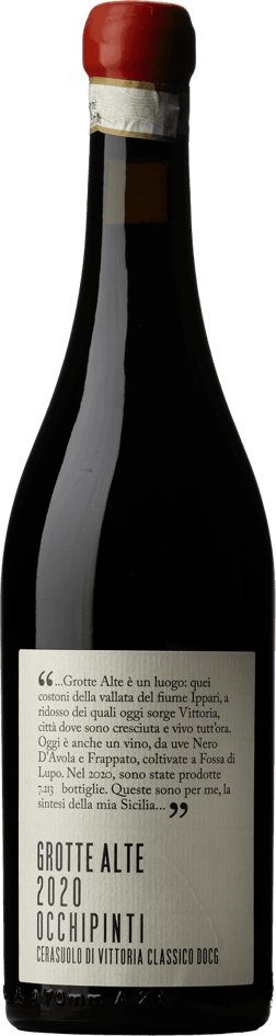 En glasflaska med Daniel Bouland Morgon Les Delys Vignes plantées en 1926 2022, ett rött vin från Sicilien i Italien