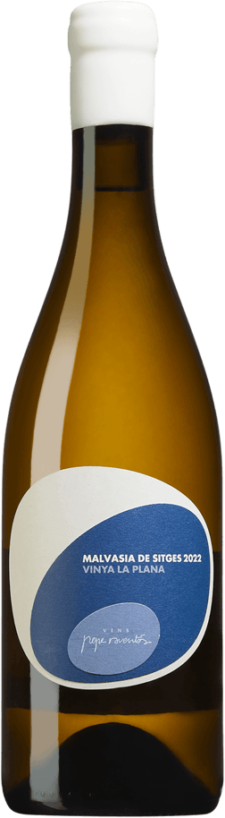 En glasflaska med Pepe Raventós Malvasia de Sitges Vinya de la Plana 2022, ett vitt vin från Spanien