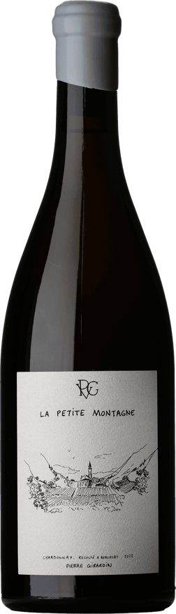 En glasflaska med Pierre-Vincent Girardin La Petite Montagne Chardonnay 2022, ett vitt vin från Frankrike