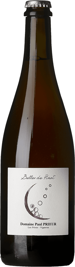 En lättare glasflaska med Paul Prieur & Fils Bulles de Pinot 2022, ett mousserande vin från Frankrike