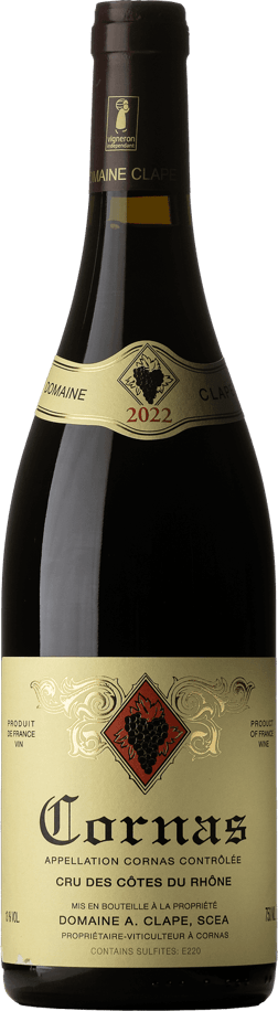 En glasflaska med Piero Benevelli Langhe Nebbiolo 2022, ett rött vin från Rhonedalen i Frankrike