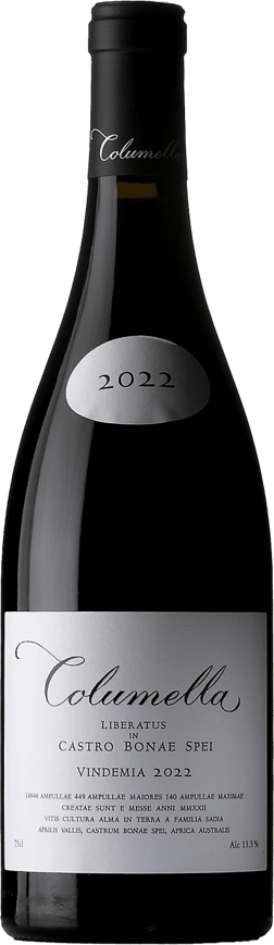 En lättare glasflaska med Frasca Freisa d'Asti 2021, ett rött vin från Western Cape i Sydafrika