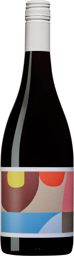 En glasflaska med Alkina Kin Grenache 2023, ett rött vin från South Australia i Australien