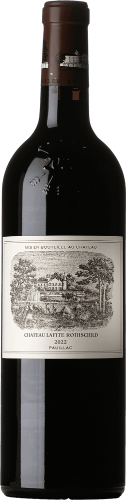 En glasflaska med Château de la Terrière Brouilly Tradition 2021, ett rött vin från Bordeaux i Frankrike