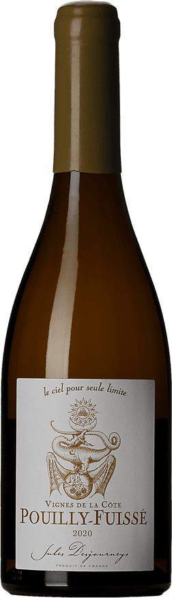 En glasflaska med Château Thivin Brouilly Reverdon 2022, ett vitt vin från Bourgogne i Frankrike