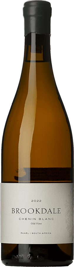 En glasflaska med Brookdale Estate Chenin Blanc Old Vine 2022, ett vitt vin från Sydafrika