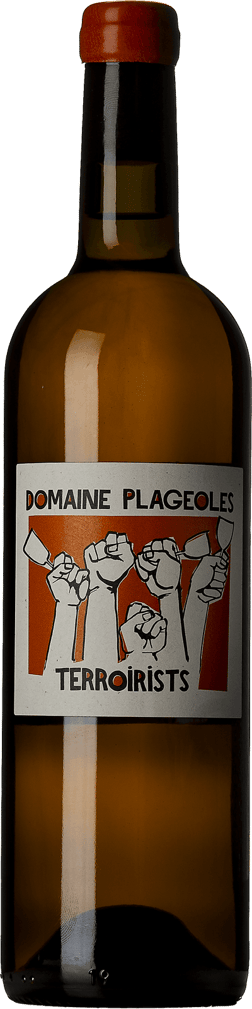 En glasflaska med Domaine Plageoles Terroirist Orange 2022, ett vitt vin från Frankrike