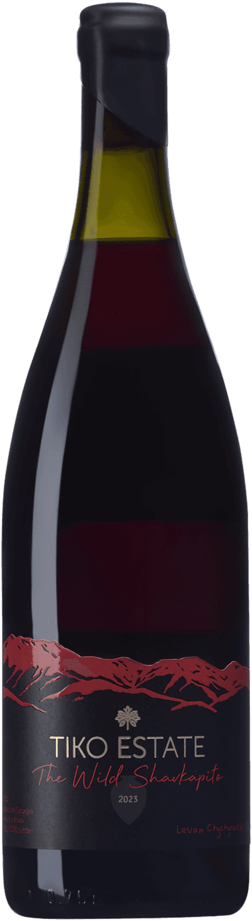 En glasflaska med Frank Cornelissen Susucaru Rosso 2022, ett rött vin från Georgien