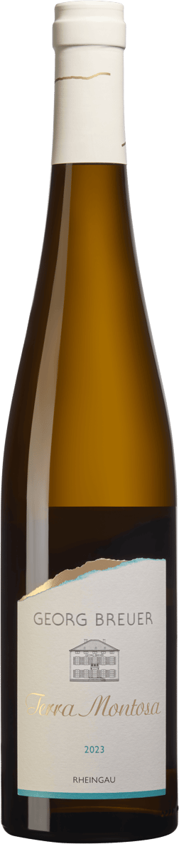 En glasflaska med Valle Reale Trebbiano d´Abruzzo 2022, ett vitt vin från Rheingau i Tyskland