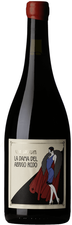 En glasflaska med Ver Sacrum La Dama del Abrigo Rojo 2022, ett rött vin från Cuyo i Argentina