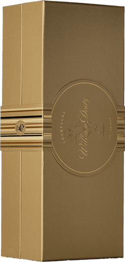 En glasflaska med Deutz Cuvée William 2014, ett champagne från Champagne i Frankrike