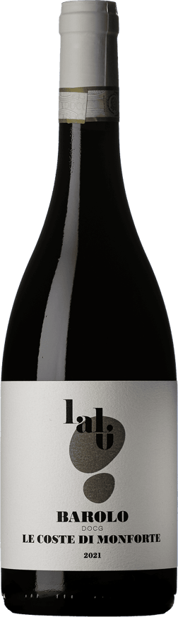 En glasflaska med Peter Lauer Ayler Kupp Kabinett Fass 8 2022, ett rött vin från Piemonte i Italien