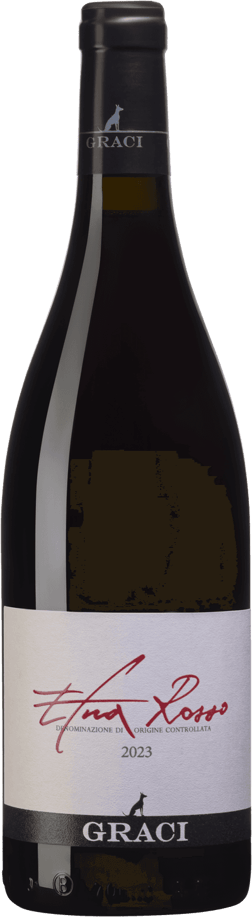 En glasflaska med Cantine Lunae Ciliegiolo 2023, ett rött vin från Sicilien i Italien