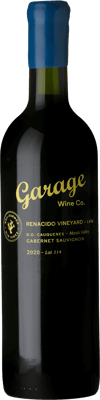 En glasflaska med Garage Wine Renacido Vineyard Cabernet Sauvignon, ett rött vin från Valle Central i Chile
