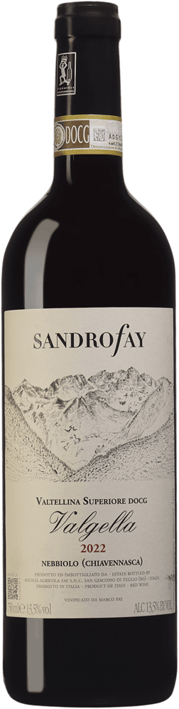 En glasflaska med Château Montrose La Dame de Montrose 2015, ett rött vin från Lombardiet i Italien