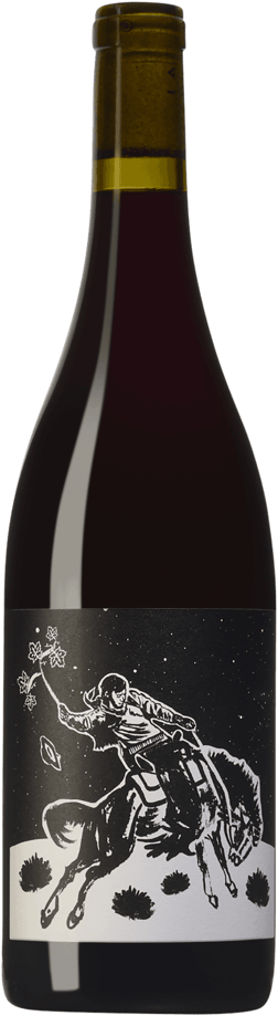 En glasflaska med Stolpman Vineyards La Cuadrilla 2022, ett rött vin från USA
