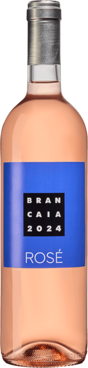 En lättare glasflaska med Brancaia Rosé, en rosévin från Toscana i Italien