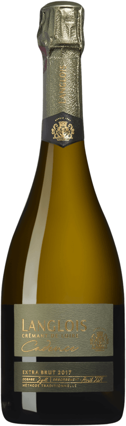 En glasflaska med Domaine Grosbois Chinon Gabare 2022, ett mousserande vin från Loiredalen i Frankrike