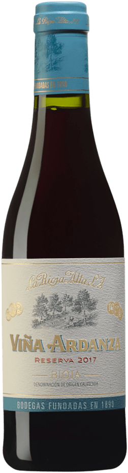 En glasflaska med Viña Ardanza Reserva 2017, ett rött vin från Rioja i Spanien
