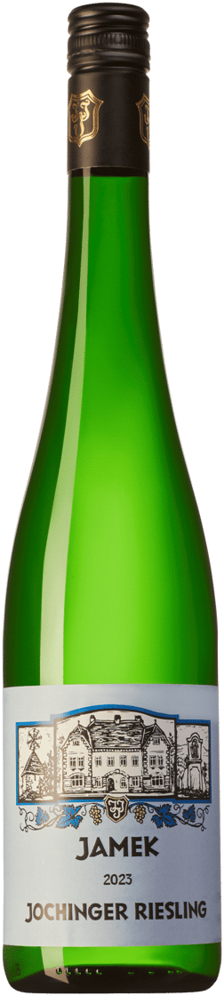 En glasflaska med Weingut Josef Jamek Jochinger Riesling 2023, ett vitt vin från Niederösterreich i Österrike